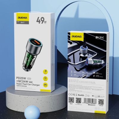 9. Dudao R4T 25W USB-A / USB-C Car Charger - Gray