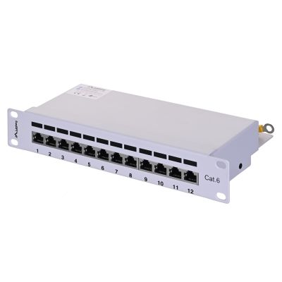3. Patch panel Lanberg PPF6-9012-S (1U; 10"; cat. 6; FTP; 12xRJ-45)