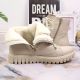 19. Rieker W RKR279C insulated platform ankle boots, beige