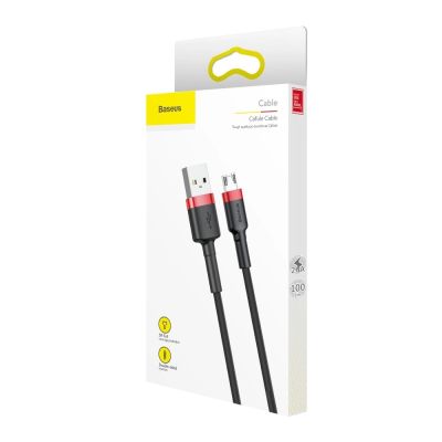 12. Baseus Cafule Cable CAMKLF-B91 USB-A / micro USB 2.4A 1 m - black and red
