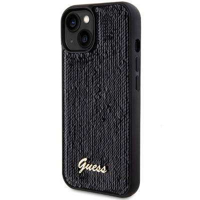 2. Guess Sequin Script Metal case for iPhone 14 / 15 / 13 - black