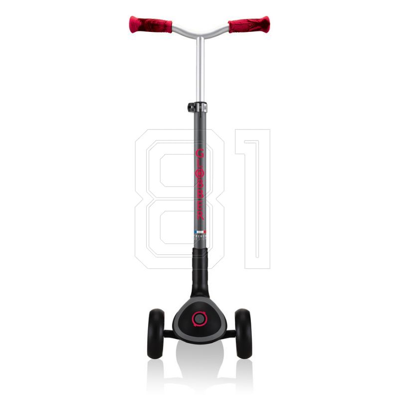 22. Globber Master Prime 3-wheel scooter / Black - New Red 664-102