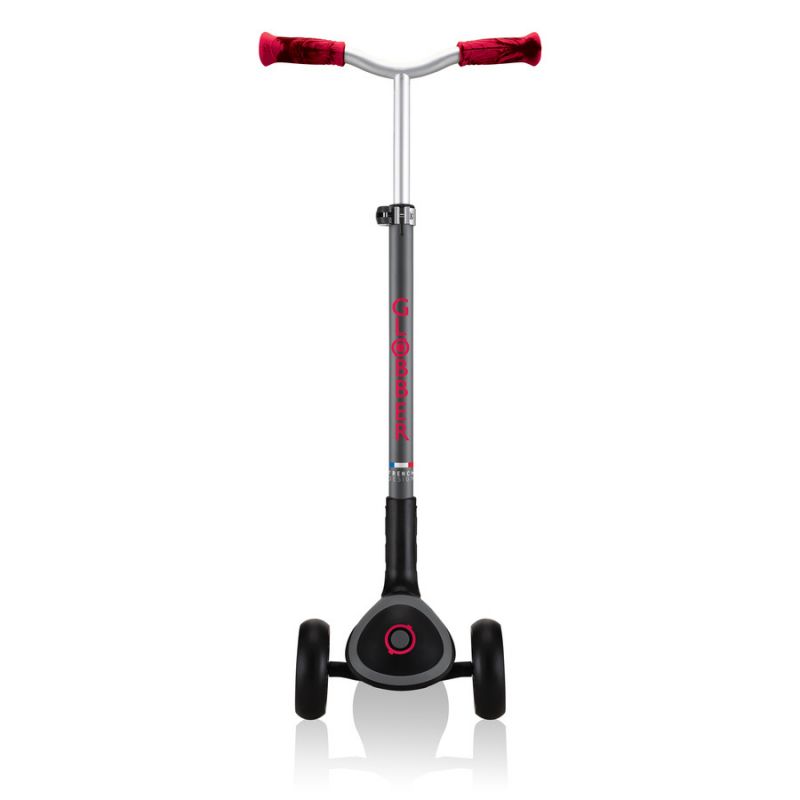 22. Globber Master Prime 3-Wheel Scooter / Black - New Red 664-102