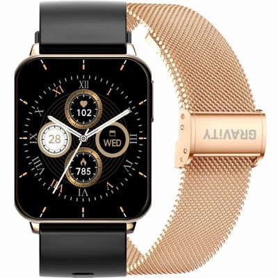 Smartwatch Gravity Rose Gold Black 2 Straps GT17-5