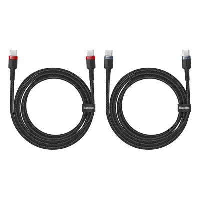 5. Baseus Cafule USB-C / USB-C cable 100W 1 m - red-black and black-gray (2 pcs.)