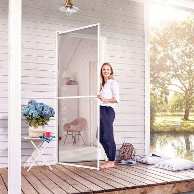 18. ALU DOOR MOSQUITO NET 100X215 WHITE BASIC PLUS