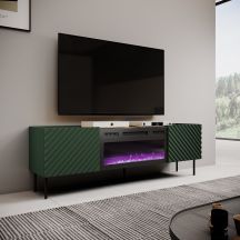 TV cabinet with electric fireplace ONDA 180.5x40xH58.39 green (standing or hanging)