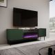 TV cabinet with electric fireplace ONDA 180.5x40xH58.39 green (standing or hanging)