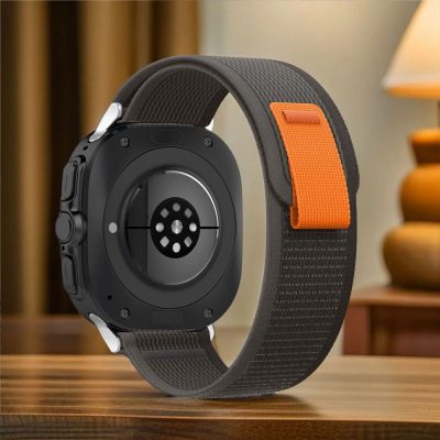 4. Tech-Protect Nylon Strap for Samsung Galaxy Watch Ultra (47mm) - Black/Orange