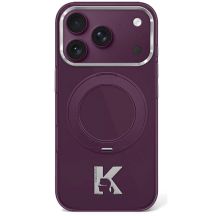 Karl Lagerfeld IML Ring Stand 360 Kameo Metal MagSafe case for iPhone 17 Pro / 18 Pro - burgundy