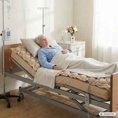 35. Anti-decubitus bubble mattress with alternating pressure