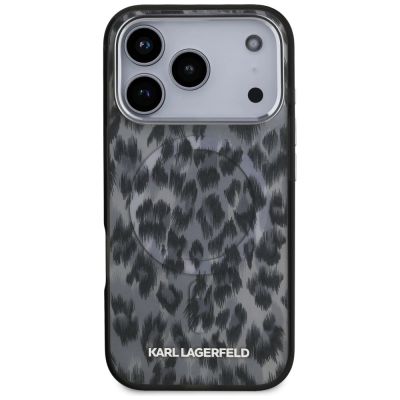 3. Karl Lagerfeld IML Leopard Pattern MagSafe Case for iPhone 17 Pro - Black