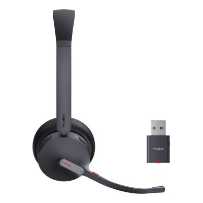 2. Yealink WH64 Hybrid Dual Teams Headset Wireless Headband Office/Call Center Micro-USB Bluetooth Charging Stand Black