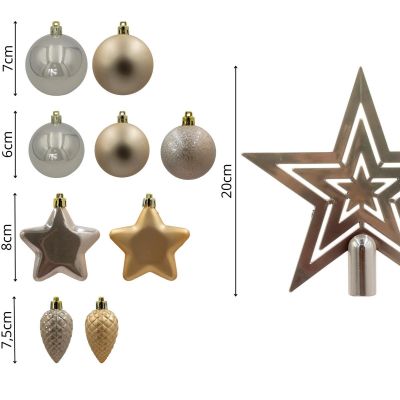 4. DECORATIVE PLASTIC BAUBLE SAFE 40 PCS CREAM MICA