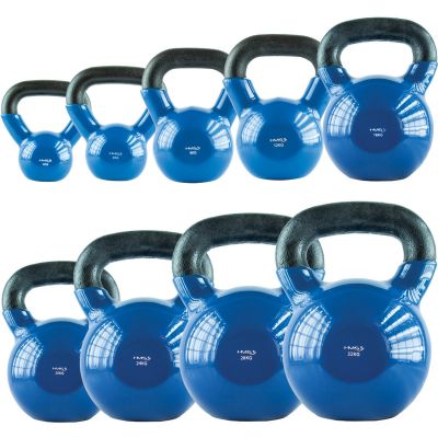 42. HMS KNV08 BLUE vinyl-coated cast iron kettlebell 