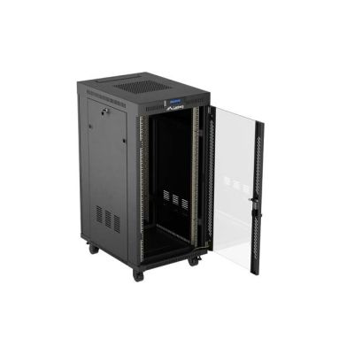 11. LANBERG FLOOR RACK CABINET 19" 24U 600X800 BLACK GLASS DOOR LCD (FLAT PACK) V2