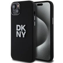 DKNY Liquid Silicone Metal Logo iPhone 15/14/13 Case - Black