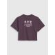 5. Girls' oversize printed crop top 4F 4FJRSS25TTSHF2587-50S