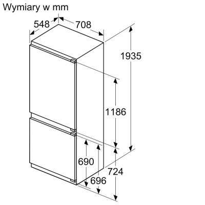 23. Built-in refrigerator BOSCH KBN96VFE0 70 cm wide