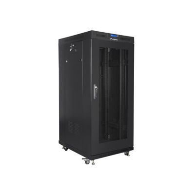 2. LANBERG FLOOR RACK CABINET 19" 27U 600X800 PERFORATED DOOR LCD BLACK FF01-6827-23BL (FLAT PACK)