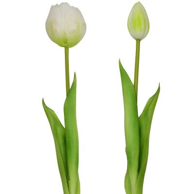 25. BOUQUET OF 5 WHITE PEONY TULIPS 39 CM LIFE-LIKE SPRING DECORATION