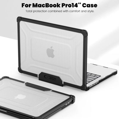 5. Tech-Protect SmartShell Pro case for Macbook Pro 14 M1 / M2 / M3 / M4 / M5 2021-2025 - black and transparent