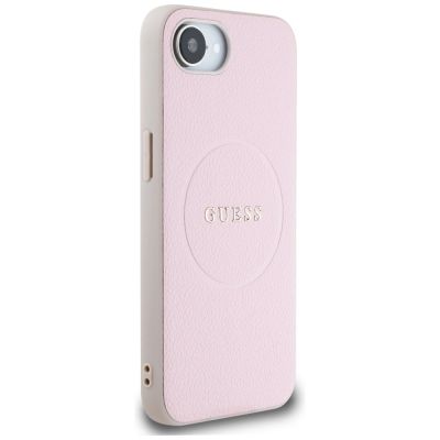 4. Guess Grained Ring MagSafe iPhone 16e Case - Pink