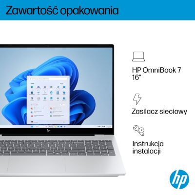 10. HP OmniBook 7 16-az0222nw Core 5 210H 16"2K 300nits AG 16GB DDR5 5200 SSD512 Intel Graphics Cam 5 Mpx IR 70Wh Win11 Glacial Silver 2Y