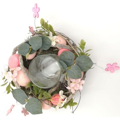 3. DECORATIVE PINK CANDLE HOLDER 16CM FOR TEA LIGHT