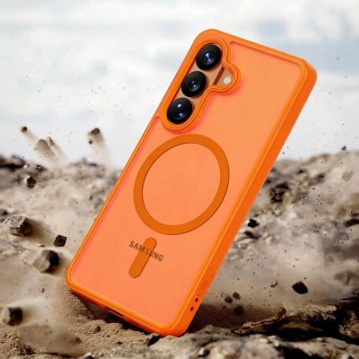 7. Tech-Protect Magmat MagSafe Case for Samsung Galaxy S26 - Orange Matte