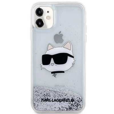 5. Karl Lagerfeld KLHCN61LNCHCS iPhone 11/ XR silver/silver hardcase Glitter Choupette Head
