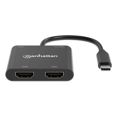 7. Manhattan 154321 Cable Adapter 0.15m USB Type-C 2 x HDMI Black
