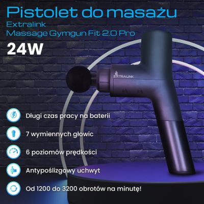 4. Extralink Massage Gymgun Fit 2.0 Pro | Massage Gun | 7 Heads, 6 Modes