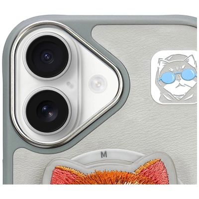 6. Nimmy Glasses Cool Cat MagSafe Case for iPhone 16 - Gray