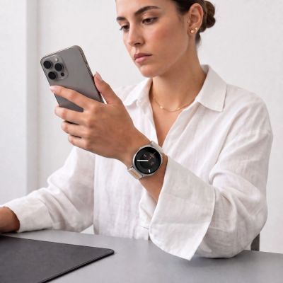4. Tech-Protect Nylon Clasp Strap for Samsung Galaxy Watch 40/44/46 mm - Beige