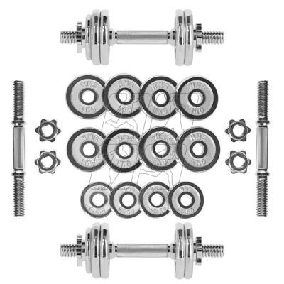 10. Barbells in a CHROME HMS suitcase 2x7,5kg STC15