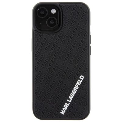 3. Karl Lagerfeld 3D Rubber Multi Logo case for iPhone 15 - black