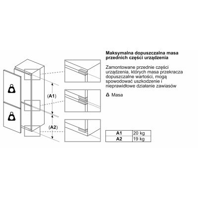 21. Built-in refrigerator BOSCH KBN96VFE0 70 cm wide