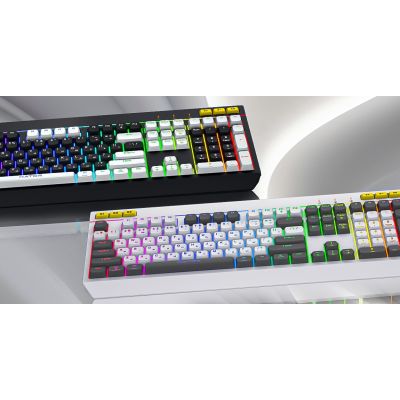 14. Hator Icefall white membrane gaming keyboard (black and white keys)