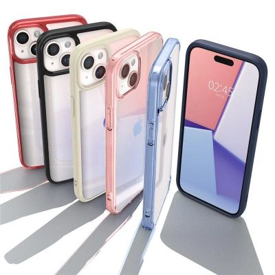 12. Spigen Crystal Hybrid iPhone 15 Plus Case - Transparent Beige