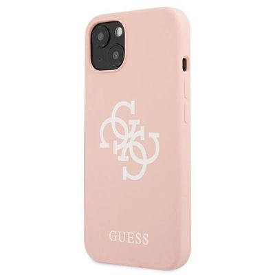 2. Guess Silicone 4G Logo Case for iPhone 13 / 14 / 15 - Pink