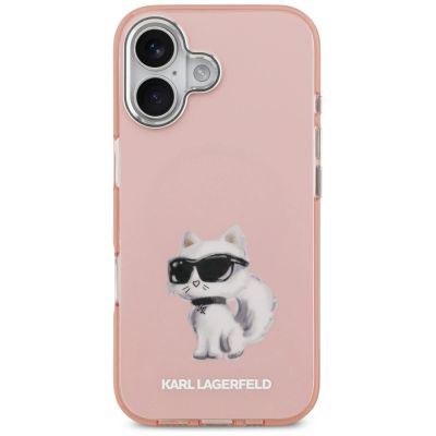 3. Karl Lagerfeld IML Aquarelle Choupette & Logo MagSafe iPhone 17 Case - Pink