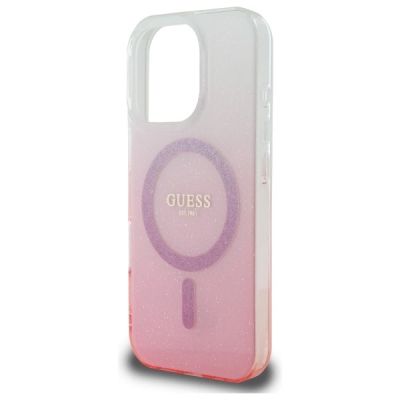 6. Guess IML Glitter Gradient MagSafe Case for iPhone 16 Pro - Pink