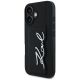 2. Karl Lagerfeld HC Grained PU Cardslot Metal Signature iPhone 16 Case - Black