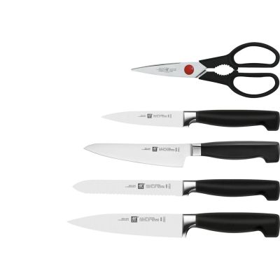 2. ZWILLING Four Star 4-Piece Knife Block Set, Black