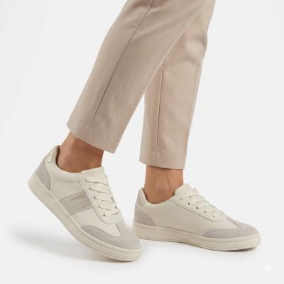 5. Beige women's leather sneakers Big Star TT274155
