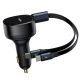 3. Baseus Enjoyment Retractable 2-in-1 Car Charger C+C 33W Cluster Black