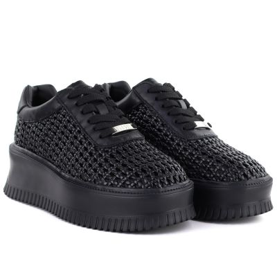 3. Women's sneakers on the platform, openwork, black Goe TT2N4043