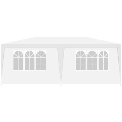 21. GARDEN PAVILION CATERING TENT PE 6x3M + 6 WALLS WHITE