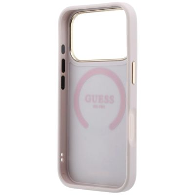 7. Guess Stripe Peony 4G Logo MagSafe Case for iPhone 17 Pro Max / 18 Pro Max - Pink
